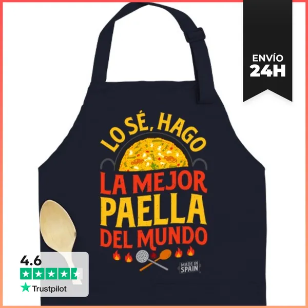 Delantal Premium Con Bolsillo Hago La Mejor Paella Del Mundo