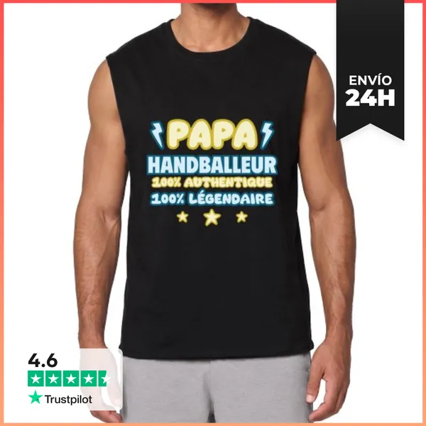 Camiseta Sin Mangas Papá Del Balonmano Día Del Padre LaTostadora