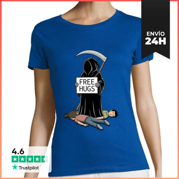 Camiseta Mujer Clásica Muerte Abrazos Gratis LaTostadora