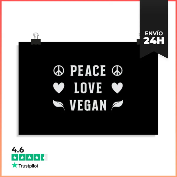 Póster Horizontal Vegano Verduras Comida Vegetariana Grac