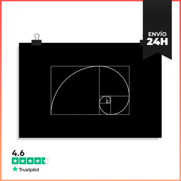 Póster Horizontal Secuencia De Fibonacci Regla De La Proporción