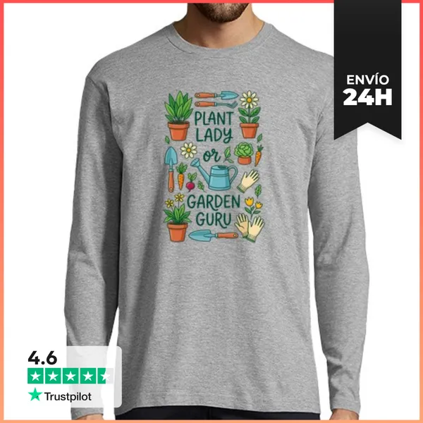 Camiseta Hombre Manga Larga La Apasionada De Las Plantas O