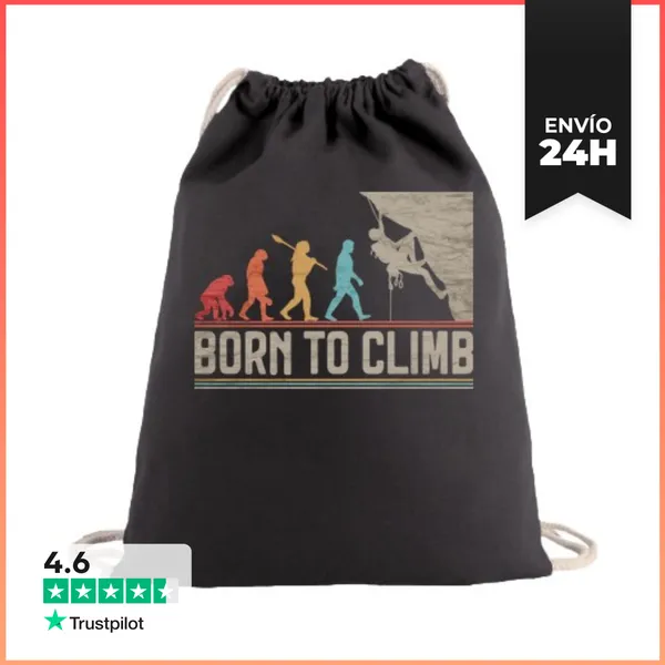 Mochila Saco Con Cuerdas Nacido Para Escalar Escalar Escalar