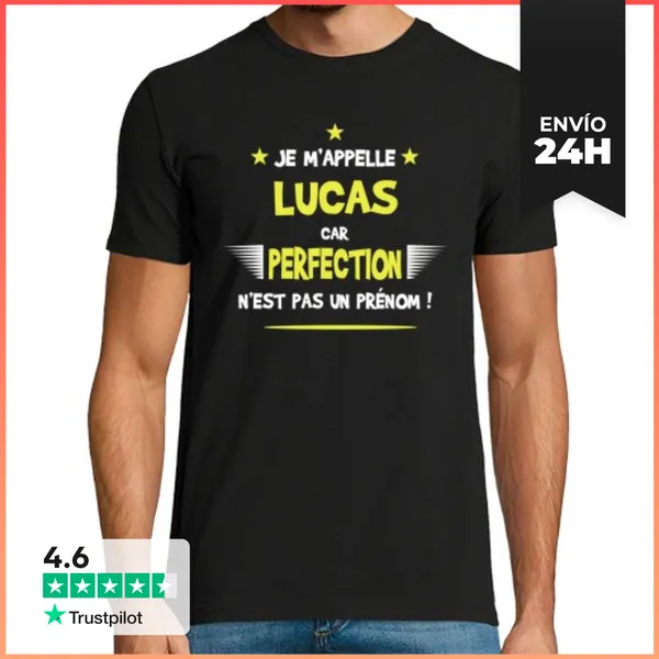 Camiseta Hombre Clásica Lucas Humor Y Regalo Divertido