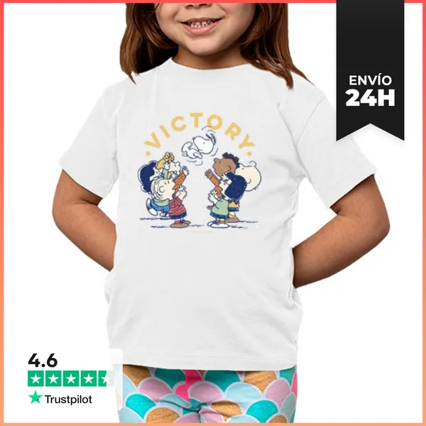 Camiseta Clásica Para Niños Snoopy Victory With Friends