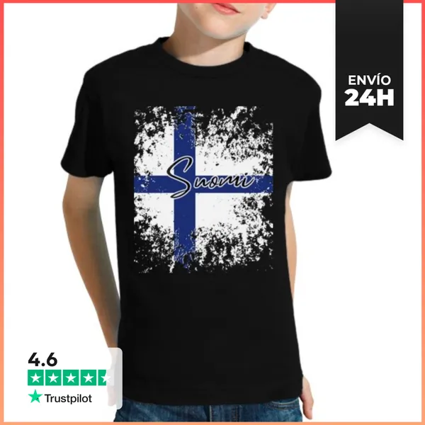 Camiseta Clásica Para Niños Bandera Finlandia, Orgullo Finlandés