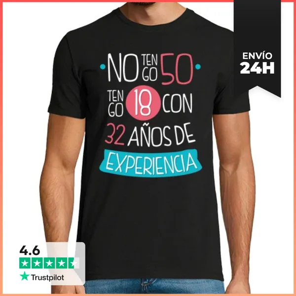 Camiseta Hombre Clásica 50 Años (Mujer) Fondo Oscuro LaTostadora