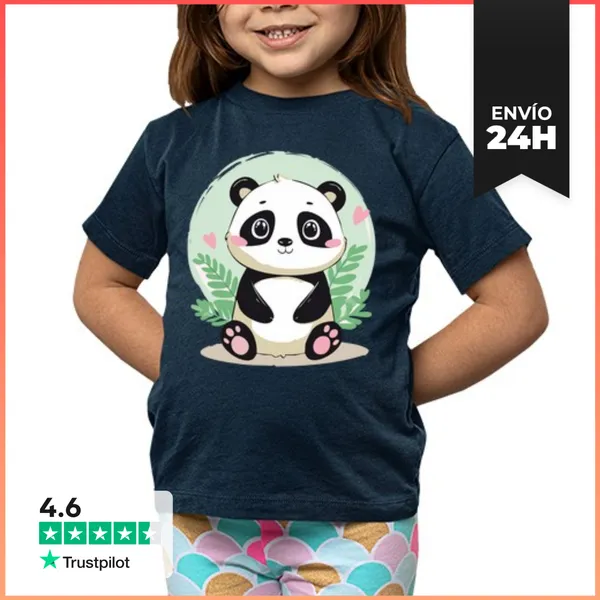 Camiseta Clásica Para Niños Panda Kawaii LaTostadora