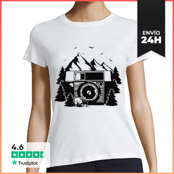Camiseta Mujer Clásica Foto De La Montaña LaTostadora