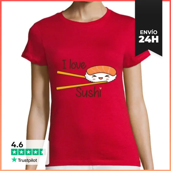 Camiseta Mujer Clásica I Love Sushi C LaTostadora