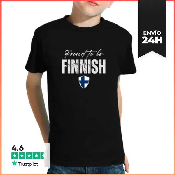 Camiseta Clásica Para Niños Finlandés Orgulloso, Hecho En