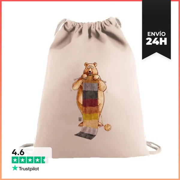 Mochila Saco Con Cuerdas Mochila De Cuerdas Oso Tejedor Bandera