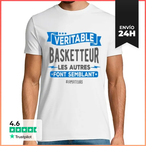 Camiseta Hombre Clásica Jugador De Baloncesto Real LaTostadora