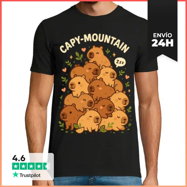 Camiseta Hombre Clásica Montana De Carpinchos Divertida Capybar