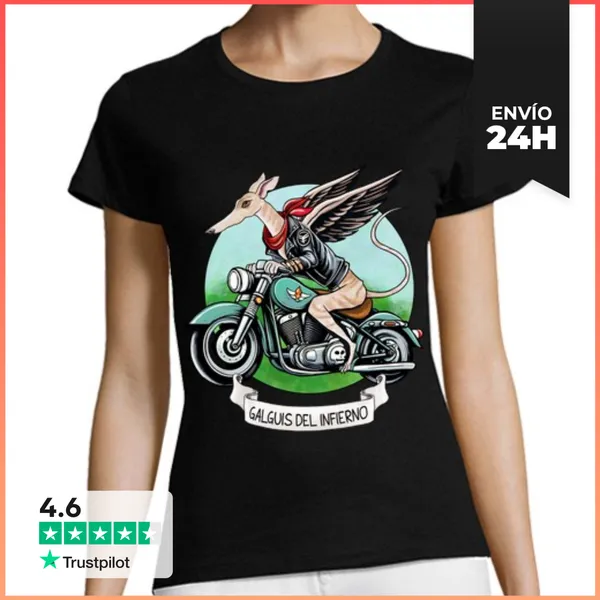Camiseta Mujer Clásica Galgo Motero LaTostadora