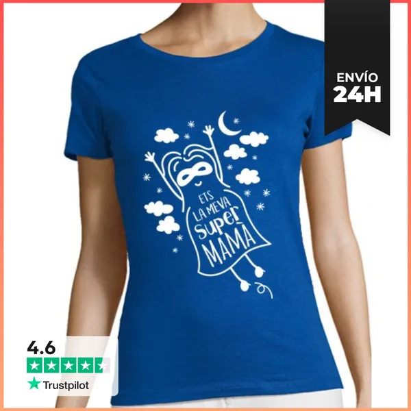 Camiseta Mujer Clásica Ets La Meva Supermamà (cat) LaTostadora