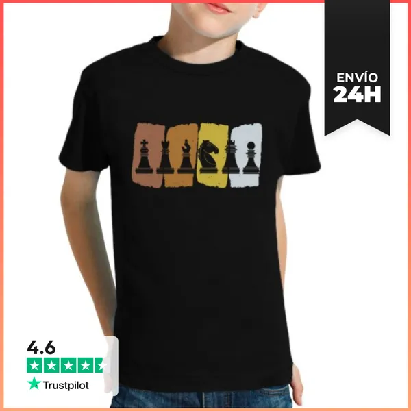 Camiseta Clásica Para Niños Piezas De Ajedrez Ajedrez Jugador De
