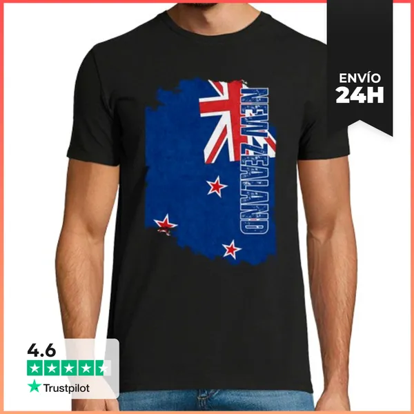 Camiseta Hombre Clásica Bandera De Nueva Zelanda LaTostadora