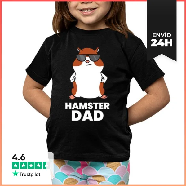 Camiseta Clásica Para Niños Papá Hámster Divertido Hámster Con
