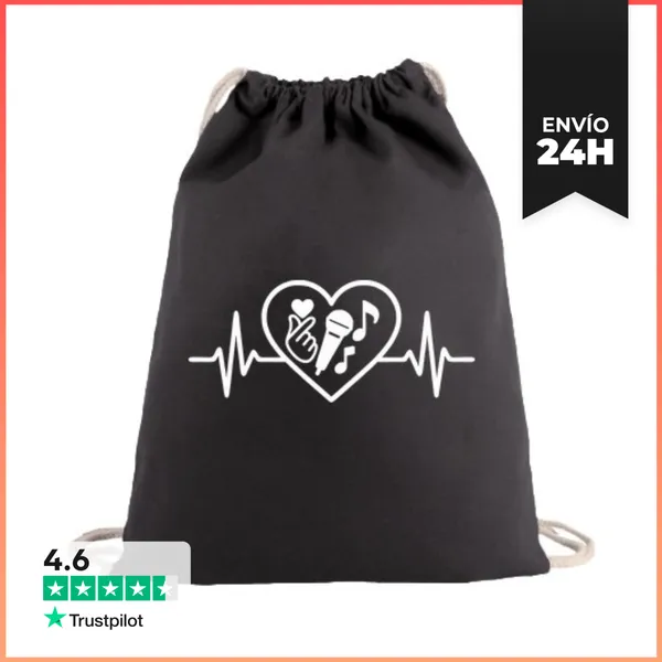 Mochila Saco Con Cuerdas Corazón K-pop Corazón Con Los Dedos Mic