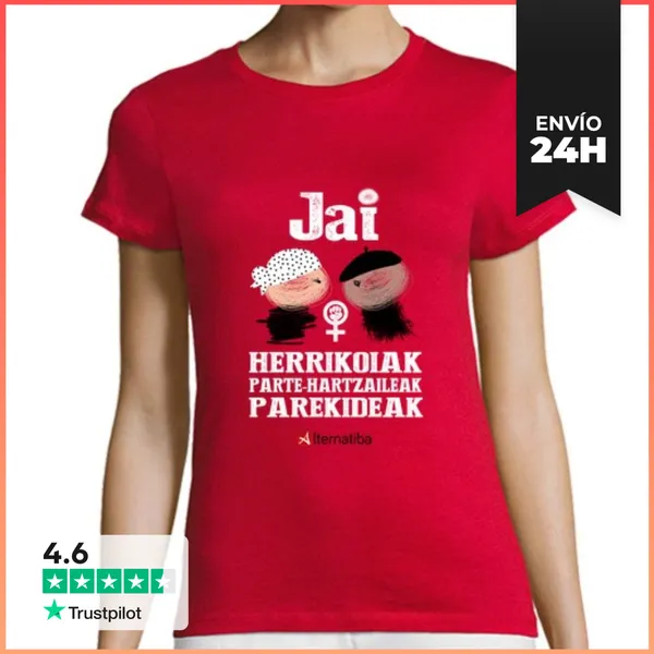 Camiseta Mujer Clásica Jaiak (gorria Bakarrik) LaTostadora