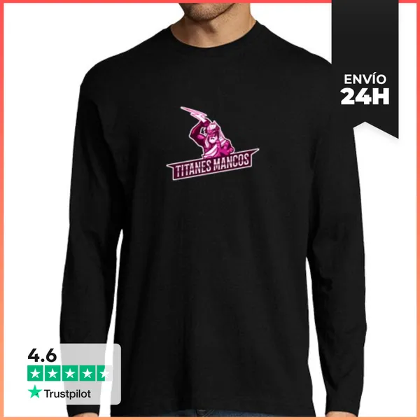 Camiseta Hombre Manga Larga Hombre, Manga Larga, Negra
