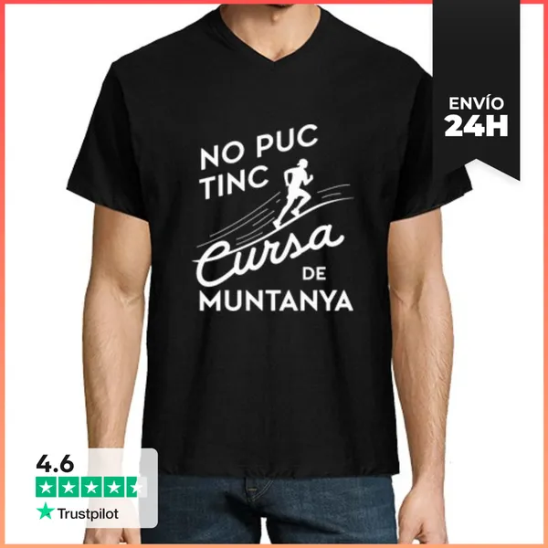 Camiseta Hombre, Cuello Pico No Puc Tinc Cursa De Muntanya