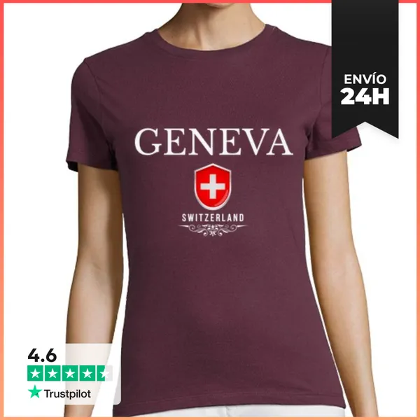 Camiseta Mujer Clásica Amo Ginebra, Recuerdo De Suiza LaTostadora
