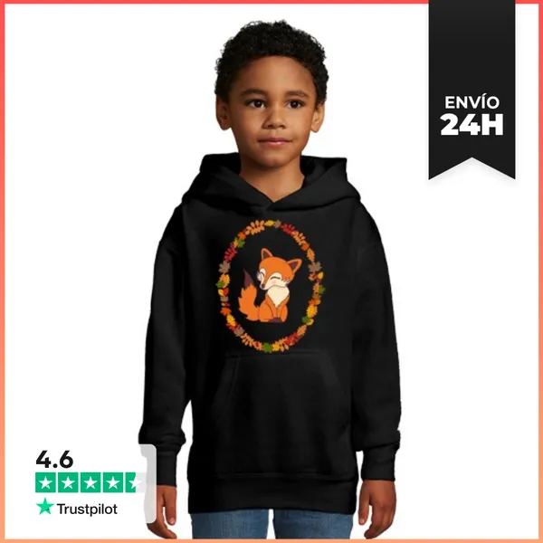 Sudadera Para Niños Con Capucha Zorrita Kawaii LaTostadora