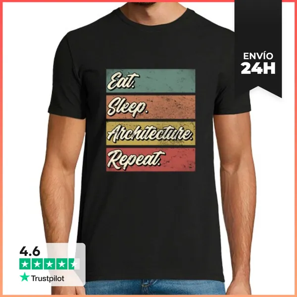 Camiseta Hombre Clásica Arquitecto Trabajo Regalo Diseño Vintag
