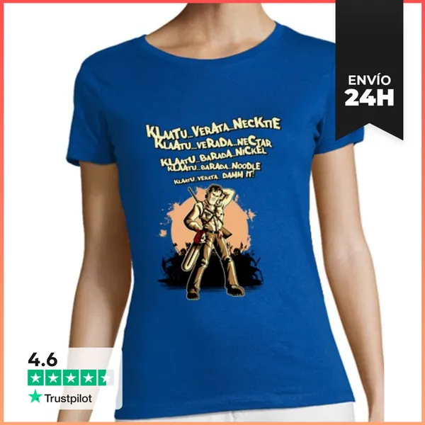 Camiseta Mujer Clásica Klaatu Barada Nikto LaTostadora