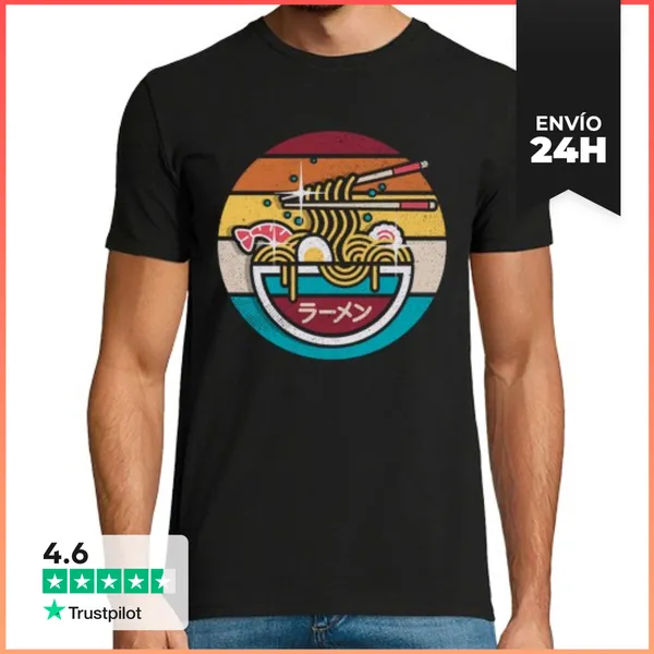 Camiseta Hombre Clásica Vintage Ramen LaTostadora