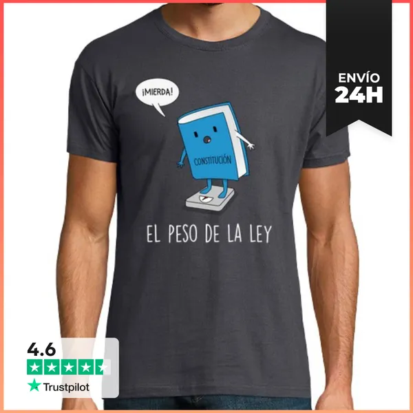 Camiseta Hombre Clásica El Peso De La Ley LaTostadora