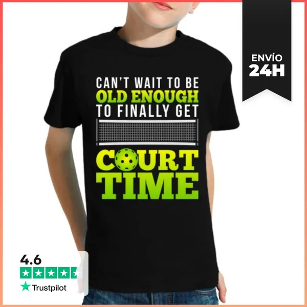 Camiseta Clásica Para Niños Jugador De Pickleball Tiempo En La