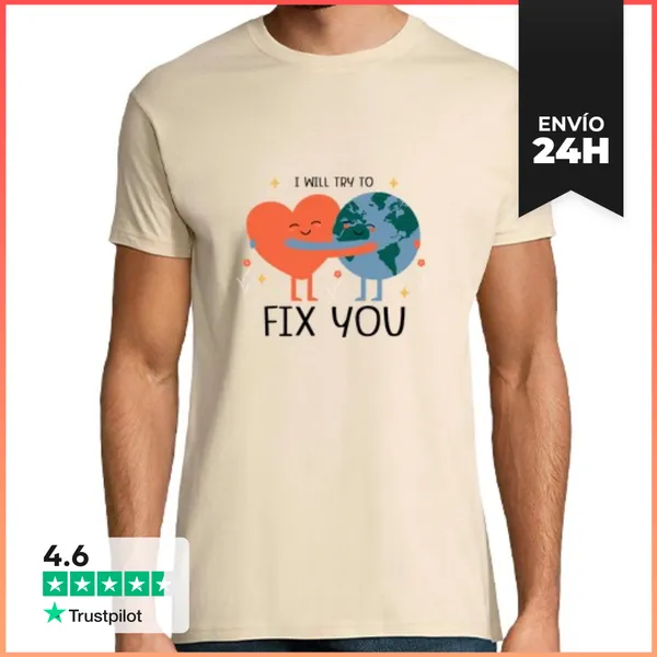 Camiseta Hombre Clásica Fix You By Coldplay LaTostadora