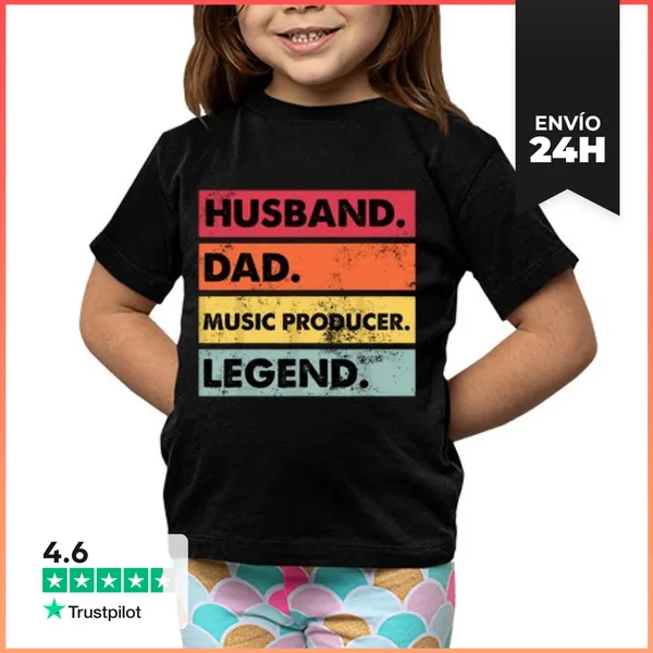 Camiseta Clásica Para Niños Esposo Papá Productor Musical Creando
