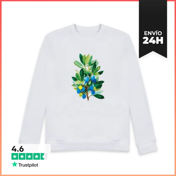 Sudadera Unisex Rama De Olivo Con Aceitunas LaTostadora