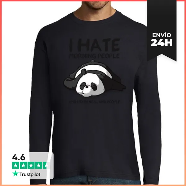Camiseta Hombre Manga Larga I Hate Morning People LaTostadora