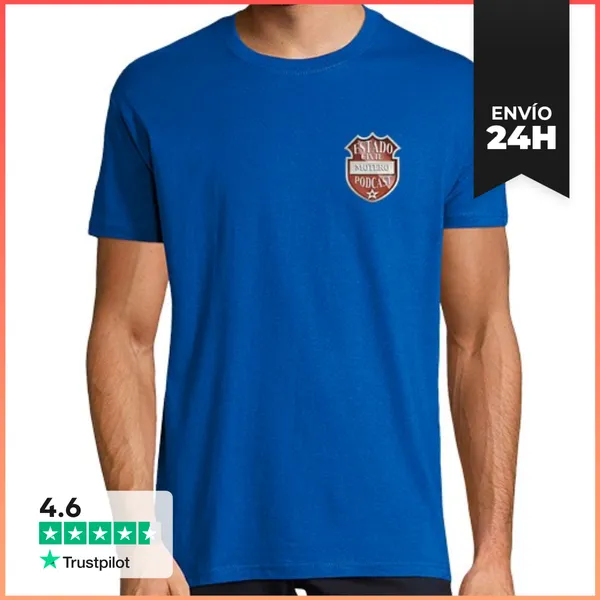 Camiseta Hombre Clásica Hombre, Manga Corta, Azul Royal, Calidad