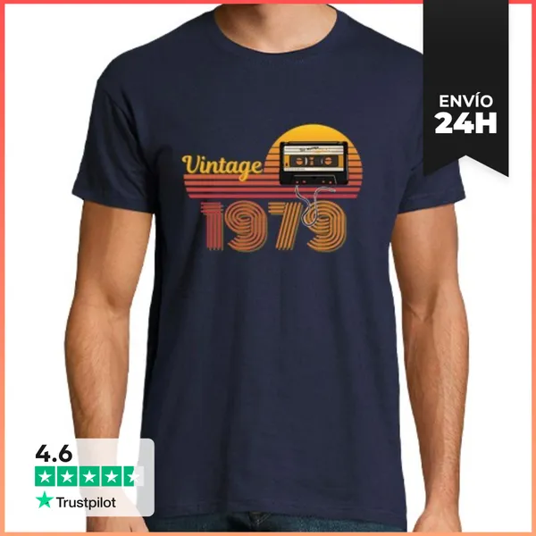 Camiseta Hombre Clásica Audio Vintage De 1979 LaTostadora