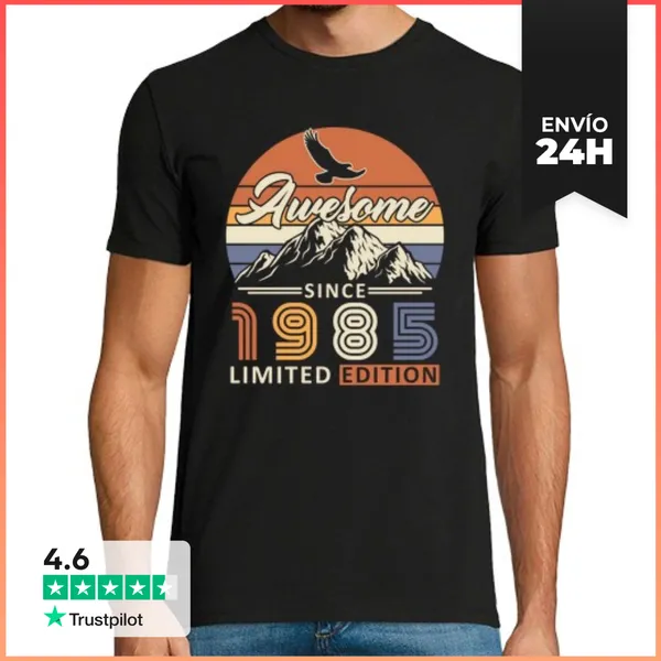 Camiseta Hombre Clásica 40 Años 1985 Vintage Retro Regalo