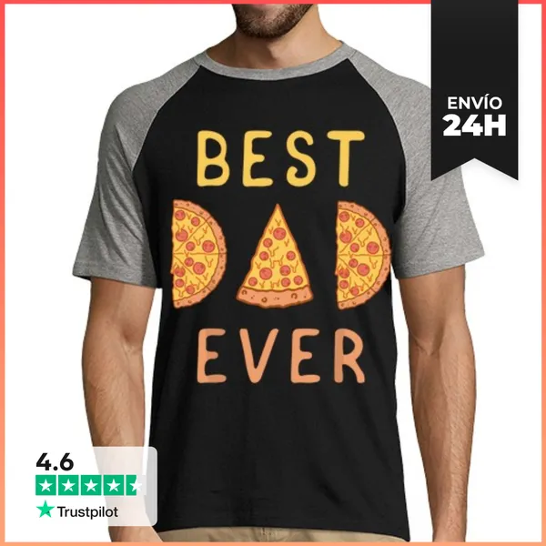 Camiseta Hombre, Estilo Béisbol El Mejor Papá Del Mundo Amante De