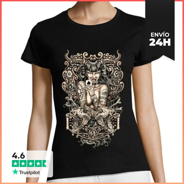 Camiseta Mujer Clásica Tatuado Diablo Girl LaTostadora