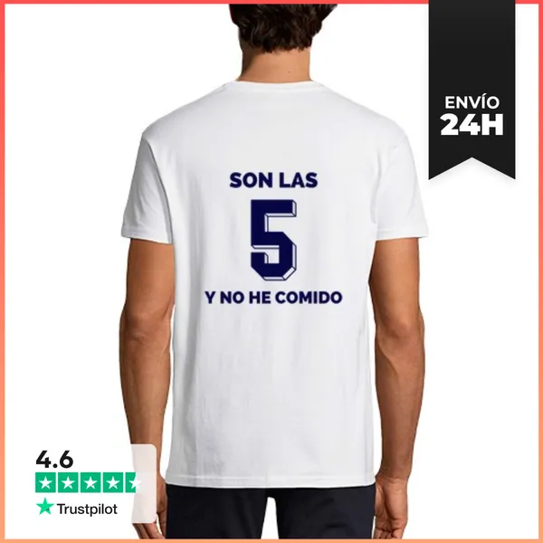 Camiseta Hombre Clásica Son Las 5 Y No He Comido LaTostadora