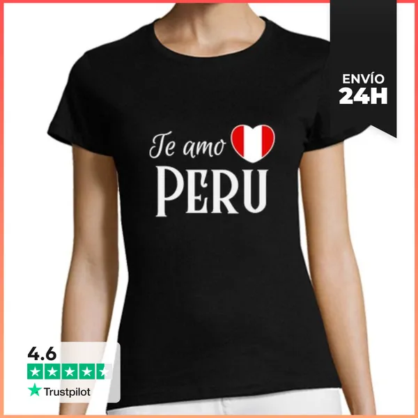 Camiseta Mujer Clásica Te Amo Perú, Orgullo Peruano LaTostadora