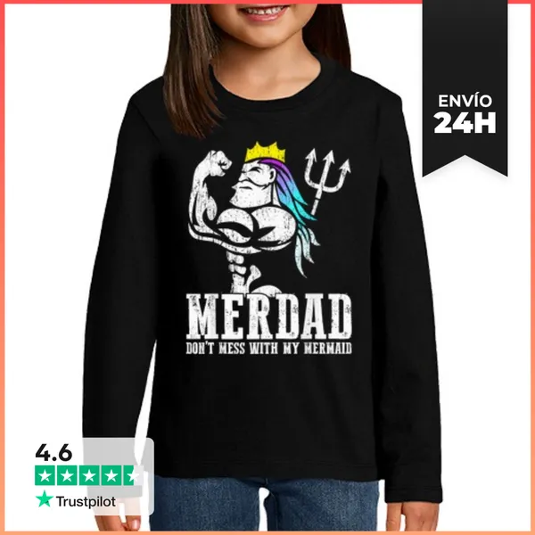 Camiseta Manga Larga Para Niños Día Del Padre T Merdad No Te
