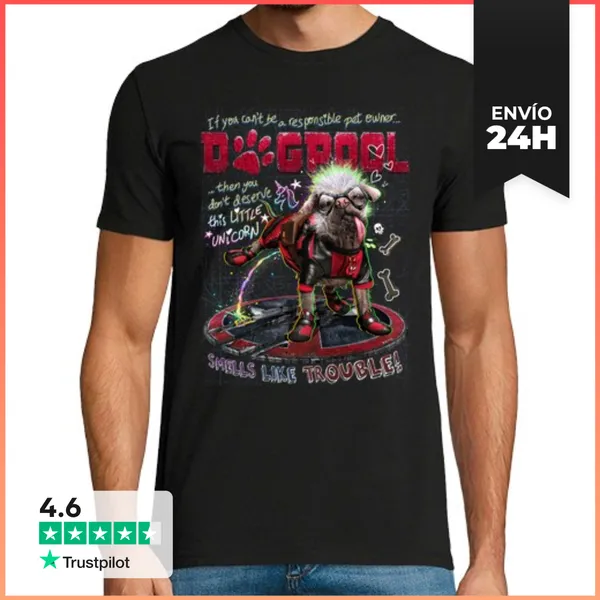 Camiseta Hombre Clásica Dogpool LaTostadora