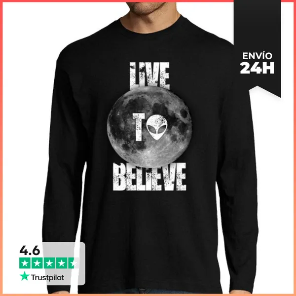 Camiseta Hombre Manga Larga "Live To Believe" [Manga Larga -