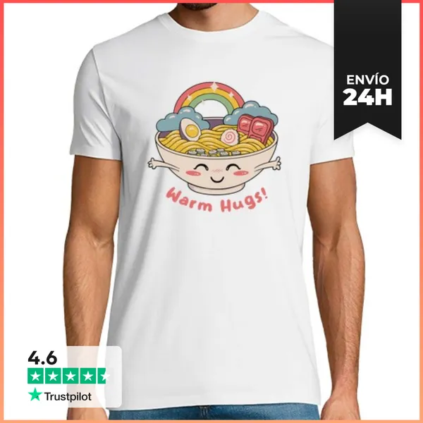 Camiseta Hombre Clásica Abrazos De Ramen Cálido LaTostadora