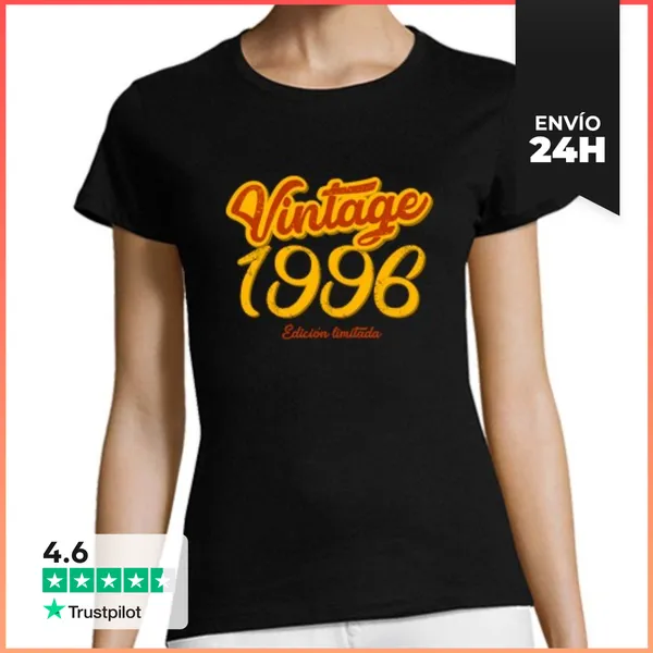 Camiseta Mujer Clásica Vintage 1996, Edición Limitada LaTostadora